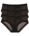 Natori Women's 3-pk. Escape Mesh Girl Brief Underwear In Black