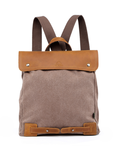 Tsd Brand Cooper Convertible Canvas Backpack In Khaki