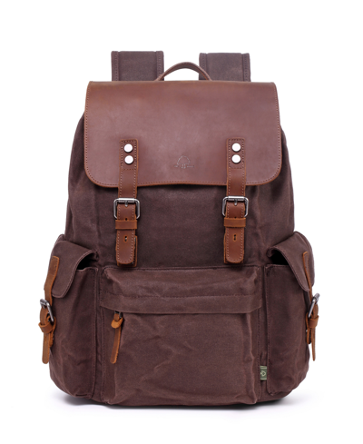 Tsd Brand Stone Creek Waxed Canvas Backpack In Brown