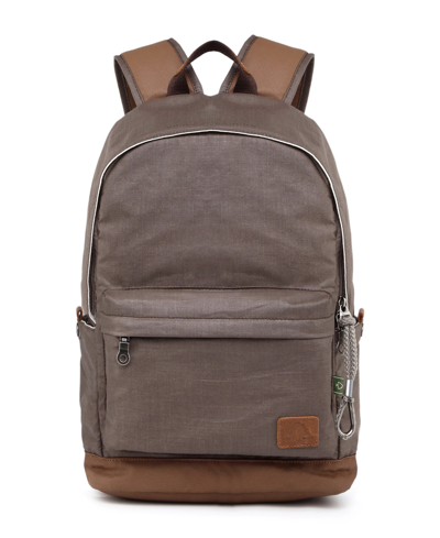 Tsd Brand Urban Light Coated Canvas Backpack In Brown