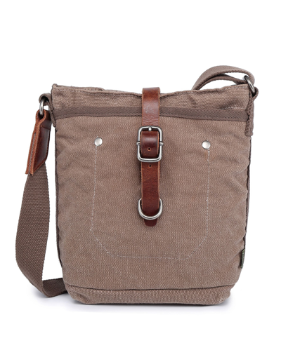 Tsd Brand Forest Canvas Crossbody Bag In Khaki