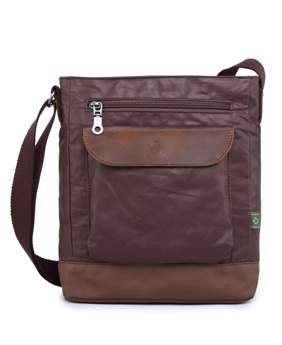 Tsd Brand Urban Light Coated Canvas Crossbody Bag In Brown