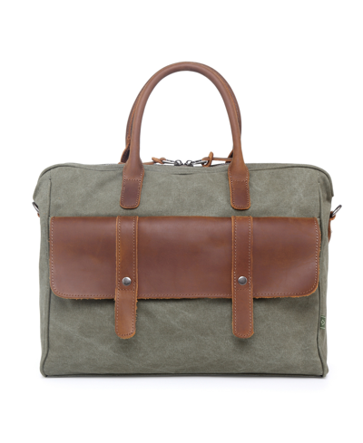 Tsd Brand Canvas Valley Hill Computer Brief Bag In Olive