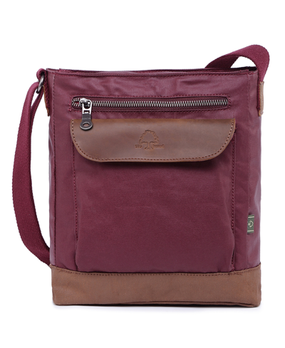 Tsd Brand Urban Light Coated Canvas Crossbody Bag In Burgundy