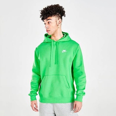 Nike Sportswear Club Fleece Embroidered Hoodie In Light Green Spark/light Green Spark/white