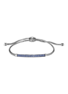 JOHN HARDY CLASSIC CHAIN' SAPPHIRE STERLING SILVER MINI CHAIN PULL THROUGH PAVÉ STATION BRACELET