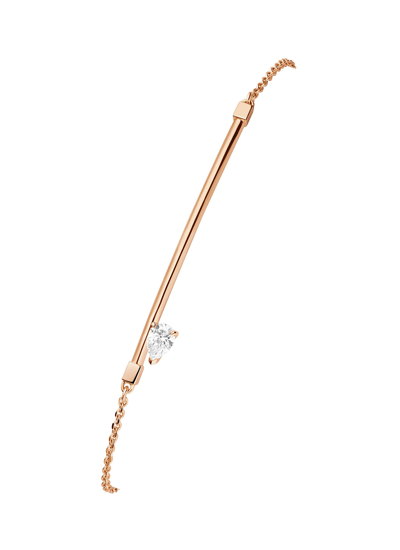 Repossi Serti Sur Vide' Diamond Gold Chain Bracelet In Pink Gold