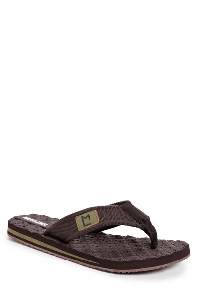 Muk Luks Men's Chill Out Thong Men's Shoes In Brown