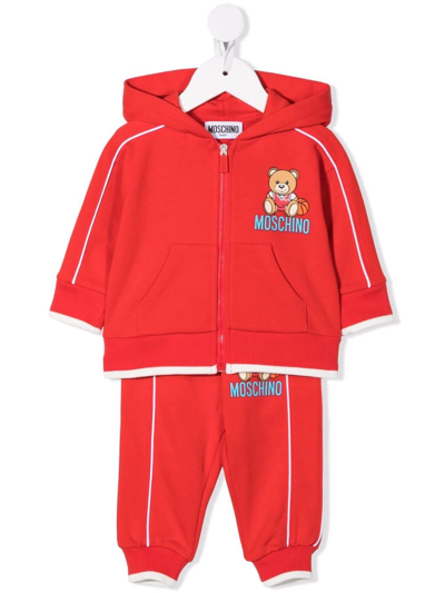 Moschino Babies' Teddy Bear 图案运动套装 In Red