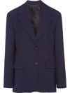 Prada Single-breasted Wool Blazer In Blue