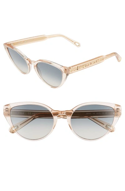 Chloé Willow Cat-eye Frame Sunglasses In Peach/ Blue