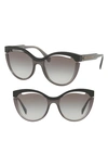 Miu Miu 55mm Cat Eye Sunglasses In Black Gradient