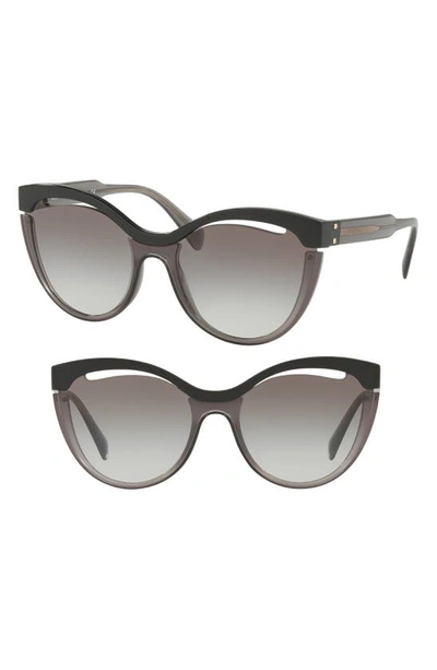 Miu Miu 55mm Cat Eye Sunglasses In Black Gradient