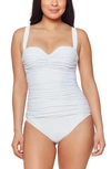 BLEU BY ROD BEATTIE KORE SHIRRED UNDERWIRE ONE-PIECE SWIMSUIT