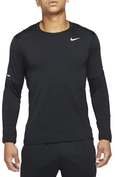 Nike Element Dri-fit Long Sleeve Running T-shirt In Black