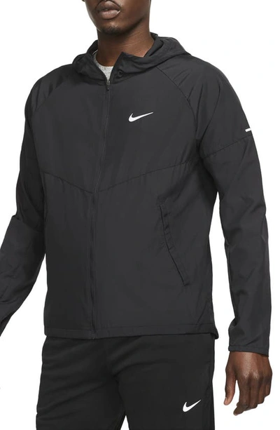 Nike Men's Miler Repel Running Jacket In Black/black