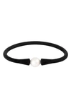 Splendid Pearls Silicone 10-11mm Cultured Freshwater Pearl Bracelet In White