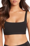 Sea Level Square Neck Bralette Bikini Top In Black