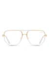 Quay Front Row 46mm Aviator Optical Glasses In Clear / Clear