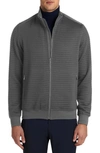 Bugatchi Mock Neck Zip Jacket In Charcoal