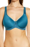 Wacoal Basic Beauty Full-figure Spacer Underwire T-shirt Bra In Blue Coral