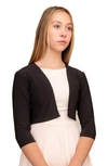Un Deux Trois Girl's Cropped Bolero Jacket In Black