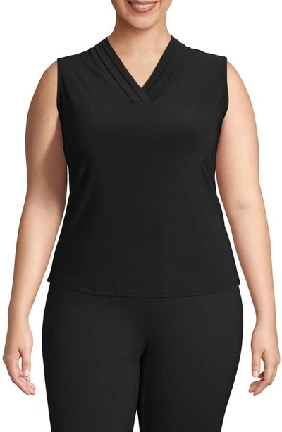 ANNE KLEIN ANNE KLEIN TRIPLE PLEAT SLEEVELESS TOP