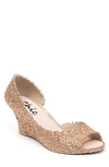 Chic By Lady Couture Peep-toe Wedge In Gold
