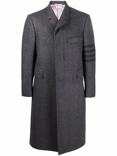 Thom Browne 4-bar Stripe Single-breasted Coat In Grau