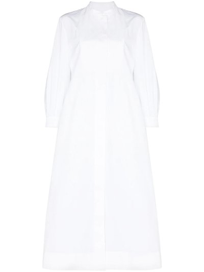 Jil Sander Long-sleeve Shirt Dress In Weiss | ModeSens
