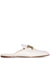 Tod's Catena Chain-link Leather Slippers In Weiss