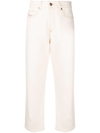 Diesel D-air High-waisted Straight-leg Jeans In Beige