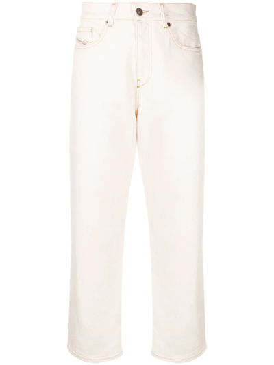 Diesel D-air High-waisted Straight-leg Jeans In Beige