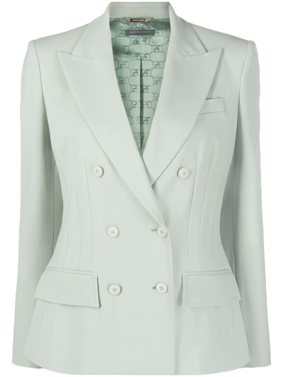 Alberta Ferretti Double-breasted Blazer In Grün