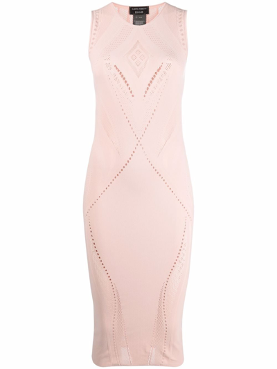 Wolford Ajouré Net Mid-length Dress In Rosa