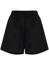 Lee Mathews High Waist Organic Cotton Shorts In Schwarz