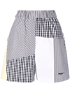 Msgm Patchwork Shorts In Weiss