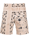 Msgm Paisley Pattern Bermuda In Nude