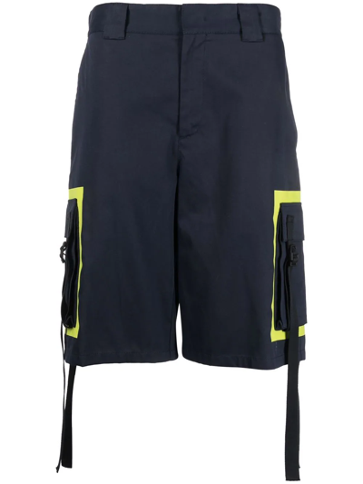 Msgm Tassel-detail Knee-length Shorts In Blue