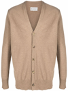 Maison Margiela V-neck Long-sleeve Cardigan In Beige