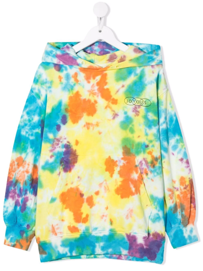 Molo Kids Multicolour Maxx Tie-dye Hoodie In Blue