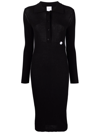 PATOU LOGO-EMBROIDERED KNITTED DRESS