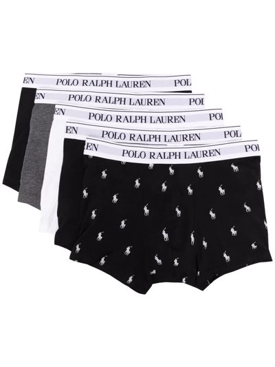 Polo Ralph Lauren Logo-waist Boxers (set Of Five) In White