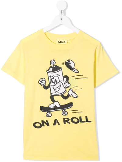 Molo Boys Teen Yellow Skateboard T-shirt
