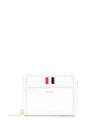 Thom Browne Grosgrain-tab Leather Wallet In Weiss
