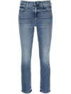 MOTHER MID-RISE SKINNY ANKLE-CROP JEANS