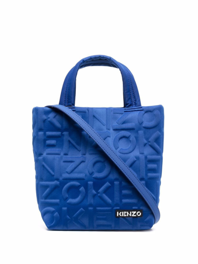 Kenzo Logo-patch Tote Bag In Blau