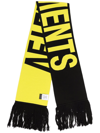 VETEMENTS LOGO-PRINT FRINGED SCARF