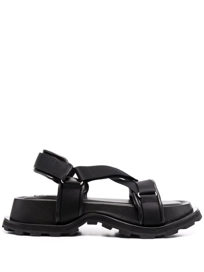 Jil Sander Black Leather Chunky Sole Sandals