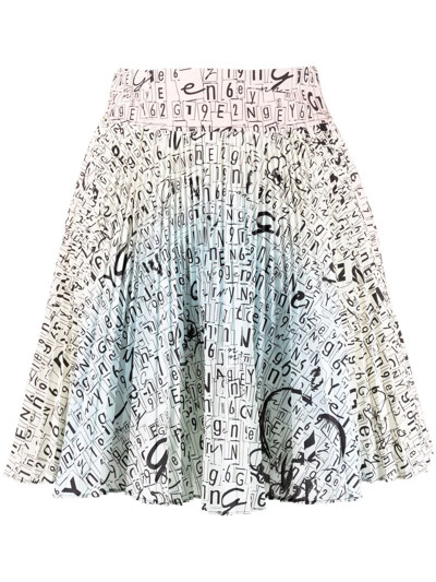 Genny Logo-print Pleated Skirt In Multicolor